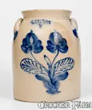 J Mantell, 2 Gal. J. MANTELL / PENN YAN Stoneware Jar with Floral Decoration, circa 1860, Stoneware