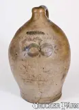 Warne, Unusual WARNE / S. AMBOY N. JERSY Stoneware Jug w/ Stamped Clam Shell Decoration, early 19th century, Stoneware
