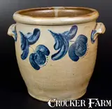 6 Gal. JOHN BELL / WAYNESBORO Stoneware Jar w/ Bold Cobalt Floral Decoration by John Bell, circa 1850-1880, Stoneware, sold Oct 2017