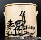 Fine 4 Gal. J. & E. NORTON / BENNINGTON, VT Stoneware Deer Crock by J. & E. Norton, circa 1855, Stoneware, sold Oct 2017