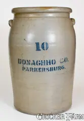 Donaghho Co., Ten-Gallon DONAGHHO CO. / PARKERSBURG, WV Cobalt-Decorated Stoneware Jar, late 19th century, Stoneware