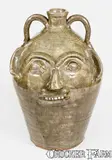 B.B. Craig, B.B. CRAIG / VALE, N.C. Stoneware Face Jug w/ Rare Inscribed Signature