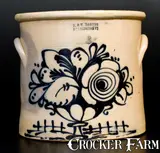 3 Gal. J. & E. NORTON / BENNINGTON, VT Stoneware Crock w/ Large Floral Basket by J. & E. Norton, circa 1855, Stoneware, sold Oct 2017