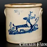 J.A. & C.W. Underwood, J.A. & C.W. UNDERWOOD / FORT EDWARD, N.Y. Stoneware Deer Crock, circa 1865-1867, Stoneware
