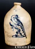 J. & E. NORTON / BENNINGTON, VT. Stoneware Jug with Pheasant Decoration by J. & E. Norton, circa 1855, Stoneware, sold Oct 2017