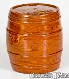 E. Sheets, Rare Redware "Brandy" Keg Inscribed "E. Sheets / Philadelphia / 1853", 1853, Redware