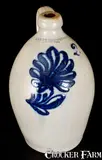 F. Stetzenmeyer & Co., F. STETZENMEYER & CO. / ROCHESTER, NY Stoneware Jug w/ Slip-Trailed Floral Decoration, circa 1850, Stoneware