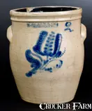 N. Clark & Co., 2 Gal. N. CLARK & CO. / ROCHESTER, NY Stoneware Jar with Floral Decoration