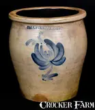 Wm. Moyer, WM. MOYER / HARRISBURG, PA Stoneware Jar with Floral Decoration, circa 1858-1861, Stoneware