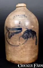 W.W. Weston, Scarce W.W. WESTON / HONESDALE, PA Stoneware Jug, circa 1850, Stoneware