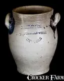 J. Remmey, J. REMMEY / MANHATTAN-WELLS / NEW YORK Stoneware Jar w/ Elaborate Incised Decoration