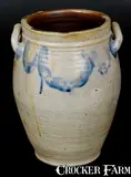 C. Crolius, 3 Gal. C. CROLIUS / MANUFACTURER / NEW-YORK Stoneware Jar with Brushed Decoration
