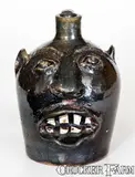 Choctaw Indian Pottery, Very Rare "Choctaw Indian Pottery / Marion, VA" Stoneware Face Jug, circa 1930, Stoneware