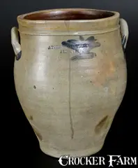 Atherton & Trice, Rare ATHERTON & TRICE / ALBANY Stoneware Jar, circa 1820-1826, circa 1820-1826, Stoneware