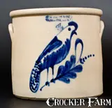 F. B. NORTON & CO. / WORCESTER, MASS. Stoneware Crock w/ Unusual Parrot Decoration by F. B. Norton & Co, circa 1870, Stoneware, sold Jul 2017