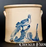 Riedinger & Caire, 4 GaL. RIEDINGER & CAIRE / POUGHKEEPSIE, NY Stoneware Bird Crock