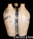 Stedman & Seymour, Very Fine STEDMAN & SEYMOUR / NEW HAVEN Stoneware Gemel w/ Incised Bird Decoration, circa 1830, Stoneware