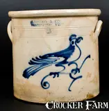 3 Gal. J. NORTON & CO. / BENNINGTON, VT Stoneware Crock w/ Bird Decoration by J. Norton & Co., circa 1860, Stoneware, sold Jul 2017