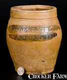 Warne & Letts, Rare One-Quart WARNE & LETTS / S. AMBOY / N. JERSY / 1806 Stoneware Jar, 1806, Stoneware