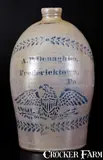 A.P. Donaghho, Fine A. P. DONAGHHO / FREDERICKTOWN, PA Stoneware Jug w/ Eagle and Impressed Mark