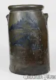 Rice & Broyles, Rare RICE & BROYLES / LINDSIDE, W. VA Stoneware Jar w/ Elaborate Floral Decoration, circa 1875, Stoneware