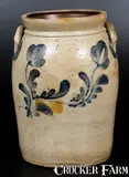 & Jackson, 4 Gal. McKENZIE & JACKSON / BEAVER, PA Stoneware Jar with Floral Decoration, circa 1865, Stoneware