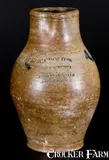 C. Crolius, Very Rare C. CROLIUS / MANUFACTURER / MANHATTAN-WELLS / NEW-YORK Stoneware Pitcher
