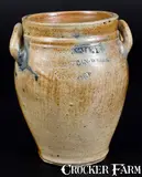 J. Remmey, J. REMMEY / MANHATTAN-WELLS. / NEW YORK Stoneware Jar w/ Incised Design