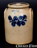 Fenton & Hancock, FENTON & HANCOCK / ST. JOHNSBURY, VT Stoneware Lidded Jar w/ Slip-trailed Decoration, circa 1860, Stoneware