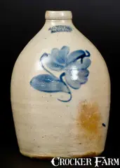 H. Schuler, H. SCHULER / PARIS, ONT. Stoneware Jug with Floral Decoration, circa 1880, Stoneware