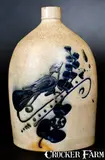 N.A. White & Son, N. A. WHITE & SON / UTICA, NY Stoneware Jug w/ Bold Bird Decoration