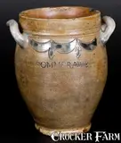 Commeraw's Stoneware, Unusual COMMERAWS / STONEWARE Jar with Impressed Decoration, Manhattan, c1810