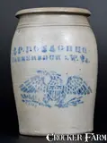 A.P. Donaghho, A. P. DONAGHHO / PARKERSBURG, W. VA 2 Gal. Stoneware Jar w/ Stenciled Eagle