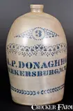 A.P. Donaghho, 3 Gal. A. P. DONAGHHO / PARKERSBURG, W. Va. Stoneware Jug with Stenciled Decoration