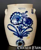 John Burger, Important JOHN BURGER / ROCHESTER, NY 5 Gallon Stoneware Water Cooler, circa 1860, Stoneware