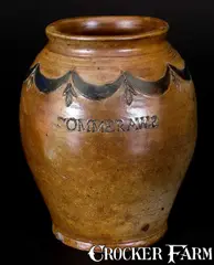 Very Fine COMMERAWS / STONEWARE Jar, Manhattan, circa 1810 by Commeraw's Stoneware, circa 1810, Stoneware, sold Mar 2017