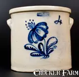 John Burger, Rare JOHN BURGER / ROCHESTER Stoneware Crock w/ Error Mark, circa 1860, Stoneware