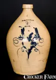 J. M. Burney & Son, Scarce J. M. BURNEY & SON / JORDAN Stoneware Jug w/ Floral Decoration, circa 1855, Stoneware