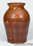 A. Wilcox, Scarce A. WILCOX / West Bloomfield, NY Redware Jar, circa 1850, Redware
