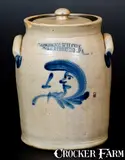 Scarce COWDEN & WILCOX. / HARRISBURG. PA Stoneware Man-in-the-Moon Jar by Cowden & Wilcox, circa 1865, Stoneware, sold Mar 2017