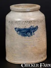 S. Amboy, Small S. AMBOY / N. JERSY Stoneware Jar att. Warne & Letts, South Amboy, NJ, early 19th century, Stoneware