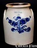 J. & E. NORTON / BENNINGTON, VT Stoneware Jar w/ Bold Floral Decoration by J. & E. Norton, circa 1855, Stoneware, sold Mar 2017