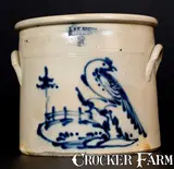 J. & E. NORTON / BENNINGTON, VT Stoneware Crock w/ Fine Pheasant Decoration by J. & E. Norton, circa 1855, Stoneware, sold Mar 2017