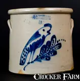F.B. NORTON & CO / WORCESTER, MASS Stoneware Crock w/ Parrot by F. B. Norton & Co, circa 1870, Stoneware, sold Mar 2017