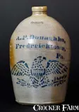 A.P. Donaghho, A. P. DONAGHHO / FREDERICKTOWN, PA Stoneware Eagle Jug