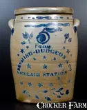 Dudgeon & Co, Exceptional PERSHING, DUDGEON & CO / ST. CLAIR STATION (Westmoreland Co, PA) Crock, circa 1870, Stoneware