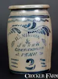 2 Gal. HAMILTON & JONES / GREENSBORO, PENN. Stoneware Jar by Hamilton & Jones, circa 1875, Stoneware, sold Mar 2017