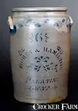 Richey & Hamilton, 6 Gal. RICHEY & HAMILTON / PALATINE, W. VA Stoneware Jar w/ Floral Vine Decoration