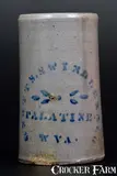 Swindler & Co., KNOTTS, SWINDLER & CO. / PALATINE, W. VA. Stoneware Canning Jar, circa 1875, Stoneware
