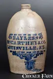 Mccarthey & Co., Unusual BAYLESS, MCCARTHEY & CO. / LOUISVILLE, KY Stoneware Jar, circa 1875, Stoneware